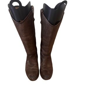 Frye Melissa Button Riding Boots Brown Cognac Women's Size 7M